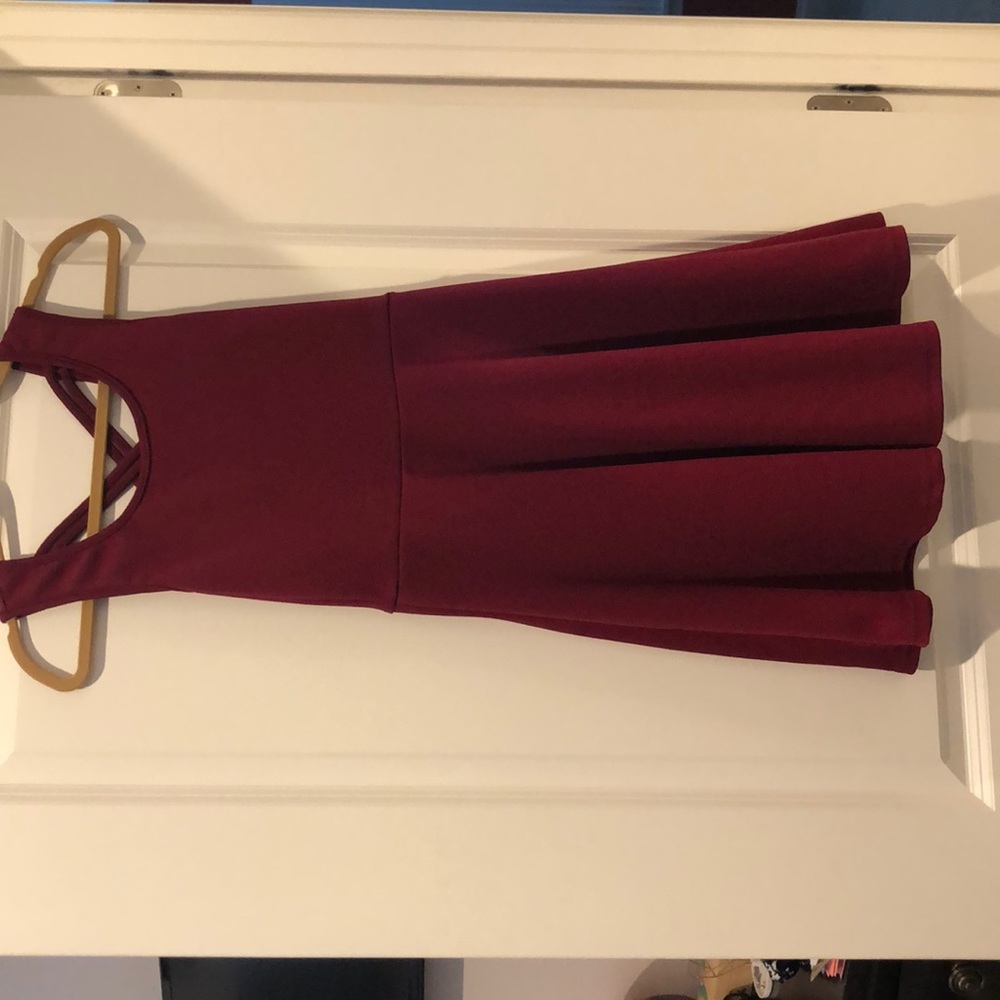 Red, short length dress